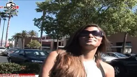 Tall Dark Hair Business Woman Pick Up From A Huge Penis