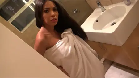 Beautiful Brunette Latina Blowed Her Stepbrother's Dick Twice! She Loves To Feel It Inside