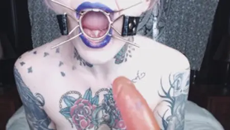 Tattooed Sloppy Deepthroat Oral Sex With Spider Gag And Lots Of Drool