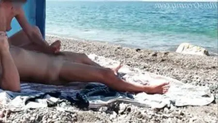French Mom Amateur Fucks On Naked Beach Outdoors To Stranger