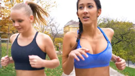 BFFs Explore Each Other's Bodies After Workout
