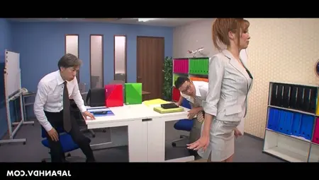 Office Slut Naami Hasegawa Gets Fucked In Both Holes By Two Colleagues
