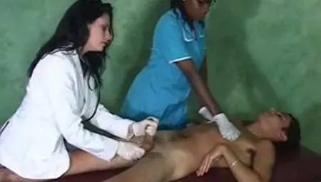 Patient Receives A Thorough Prostate Exam In An Interracial Threesome