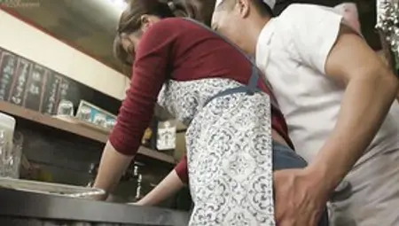 Horny Chef Seduced A Cute Japanese Bartending Girl Into Lustful Sex