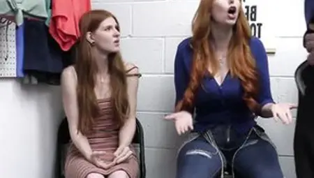 Red Haired Woman And Her Step- Daughter Were Caught Shoplifting And Ended Up Getting Screwed Hard