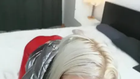 Blonde Haired In Silver Puffy Jacket Sex