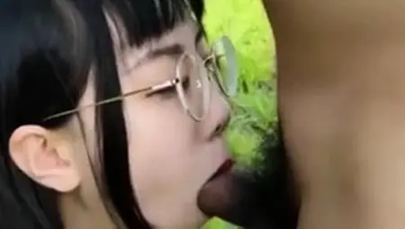 Hot Outdoor Blowjob And Handjob With Busty Asian