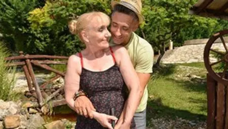 Granma Is Fucked In The Yard By A Kinky Gardener