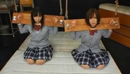Two Asian Schoolgirls Are Extremely Dominated By Group Of Men
