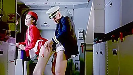 Rhiannon Ryder - Beauty Stewardess During The Flight, Gets Fucked With The Second Pilot
