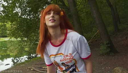 Redhead Teen With Pigtails Loves To Have Two Dicks Inside Her
