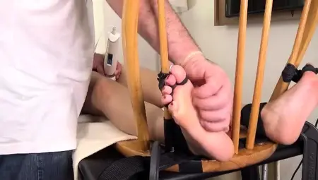 Restrained Slut Gets Her Feet Tickled And Her Pussy Pleased