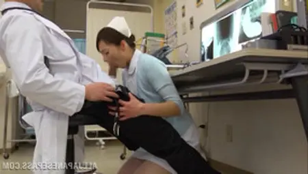 A Beautiful Japanese Nurse Gives A Blowjob To A Doctor