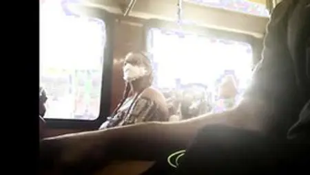Milf Plays With Ebony Penis On Outside Bus
