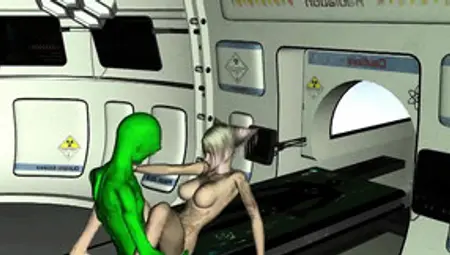 Tattooed 3D Cartoon Babe Gets Fucked By An Alien