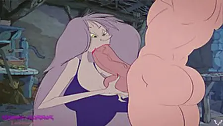 Madam Mim Is Often Sucking Cocks In Her Cottage In Exchange For A Good Rear Fuck