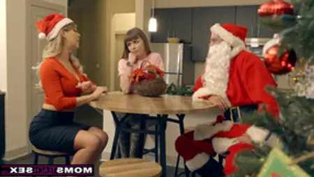 MomsTeachSex - Daughter & Stepmom Are Sluts Of Santa Claus