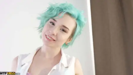 Green Haired Teen Gets Anal