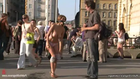 Big Tits Romanian Humiliated In Public