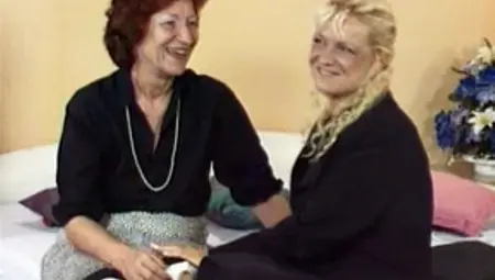 Lesbian Grandma Fucks Big Breasted Blonde MOMMY With Strapon