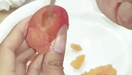 Long Nails Cut Fruit