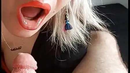 Passionate Blowjob - Deepthroat - Face Fuck - Horny Rock Girl - Handjob - Close Up