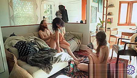 Eating Them Out While They Fuck - FFM Threesome - Sexy Hippies