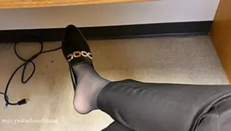 Pantyhose Foot Play In Public 2