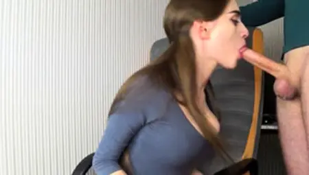 Dazzling Brunette Teen Wraps Her Sweet Lips Around A Cock