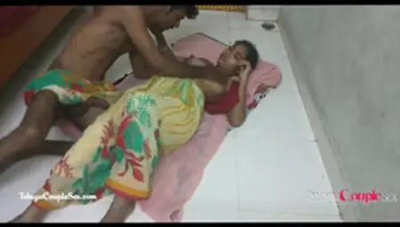 Desi Indian Village Telugu Couple Romance, Fucking On The Floor
