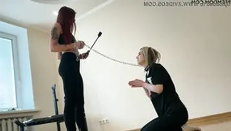Girlfriend Sofi Train Her Sub-chick - Lezdom Pet Play