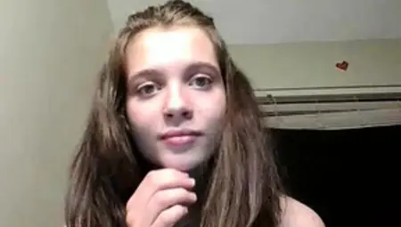 Cute Face Brunette Teen Bitch Enjoying Close Up Video