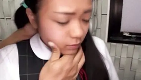 Asian With Pigtails Takes A Cock Inside Her Mouth