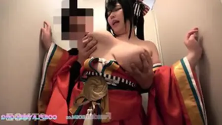 Super Busty Miko Cosplay Titty Fuck