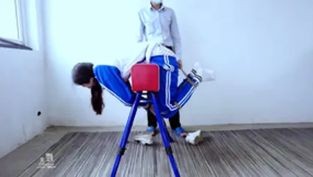 Pigtailed Asian Schoolgirl Gets Tied Up And Spanked Hard