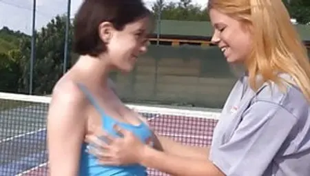 Lesbians On A Tennis Court