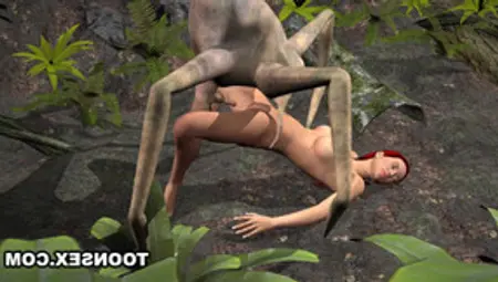 3D Redhead Getting Fucked By An Alien Spider