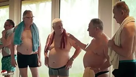 Old Vs Young Gangbang - Teen Gets Fucked By A Lot Of Grandpas