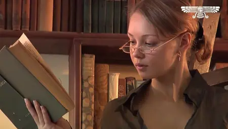 Babe Librarian Pleasures Herself, Upscaled To 4K