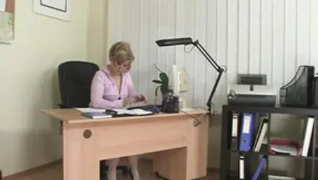 Mature Blonde Secretary Is Being Fucked By Her Young Boss