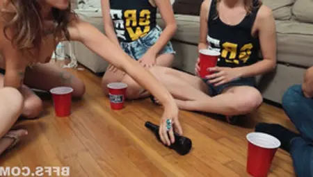 College Chicks Show Off Tits And Asses After Playing Spin The Bottle