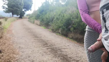 She Pulls My Cock Out Of Her Leggings On Outdoors Road So I Can Pissing