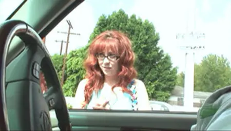 Big Black Schlong Is Up This Redhead Hoe With Glasses, Even Up Her Ass
