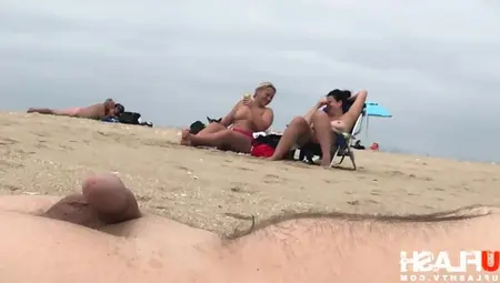 Beach Dickflash #17 With Cumshot And Mlifs Reaction