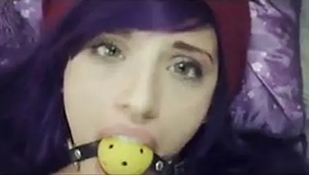Gagged Emo With Blue Hair Gets Fucked In Her Ass
