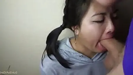 Very Beautiful Eyes, Asian Girl Gets Mouth Fucked