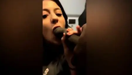 Sucking A Bbc In The Airplane Bathroom