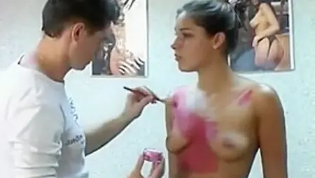 Zafira - Body Painted Nude Walked In Public Part 1