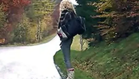 Hitchhiker Teen Gets Fucked In The Woods