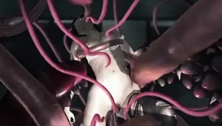 3D Girl Destroyed By Alien Tentacles!